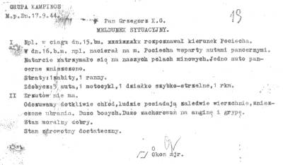 Meldunek sytuacyjny z walk pod Pociech� - Kliknij, aby powi�kszy�