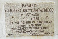 Tablica pami�ci d-cy VIII Rejonu i Grupy Kampinos,  p�k. J�zefa Krzyczkowskiego 'Szymona'